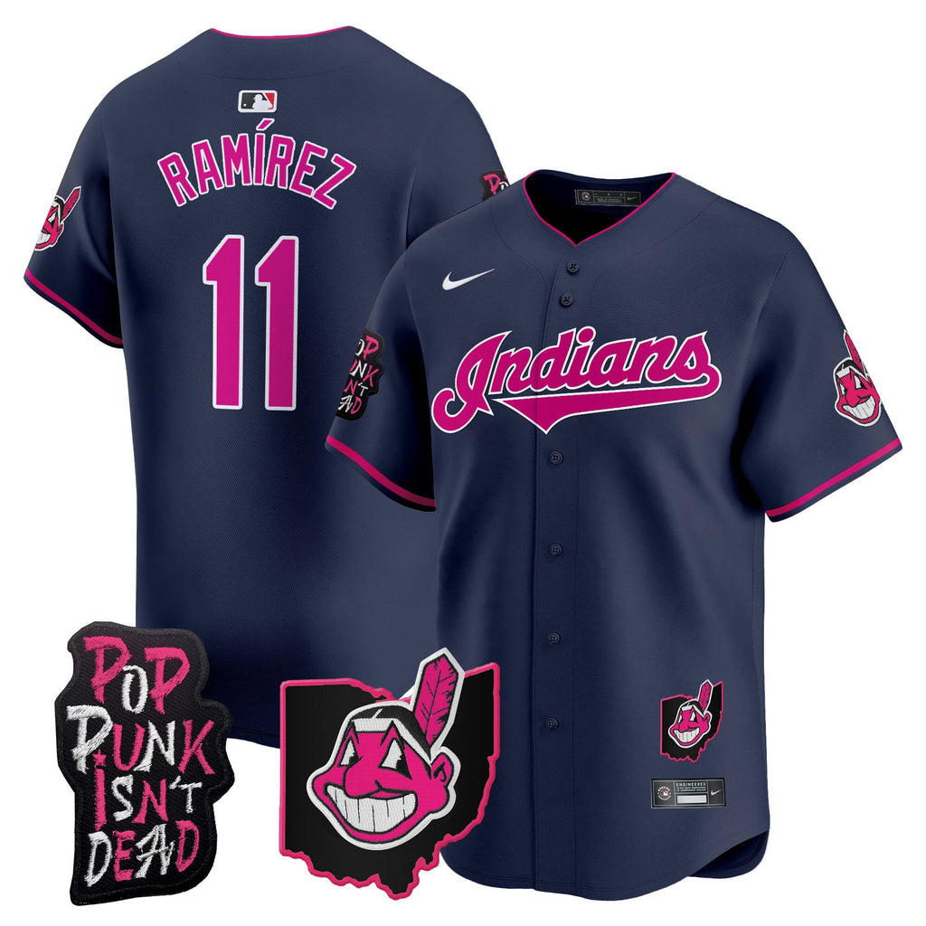 Men’s Cleveland Indians MGK Patch Vapor Premier Limited Jersey