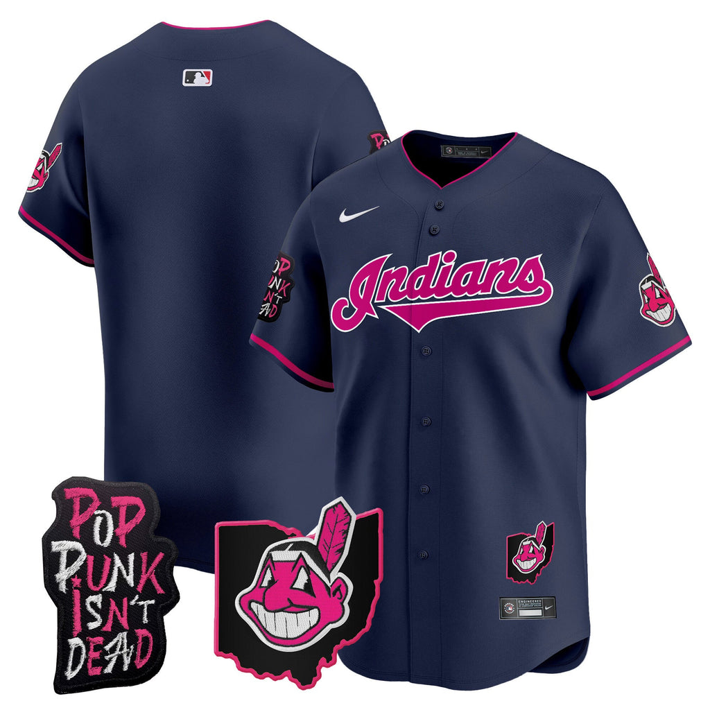 Men’s Cleveland Indians MGK Patch Vapor Premier Limited Jersey