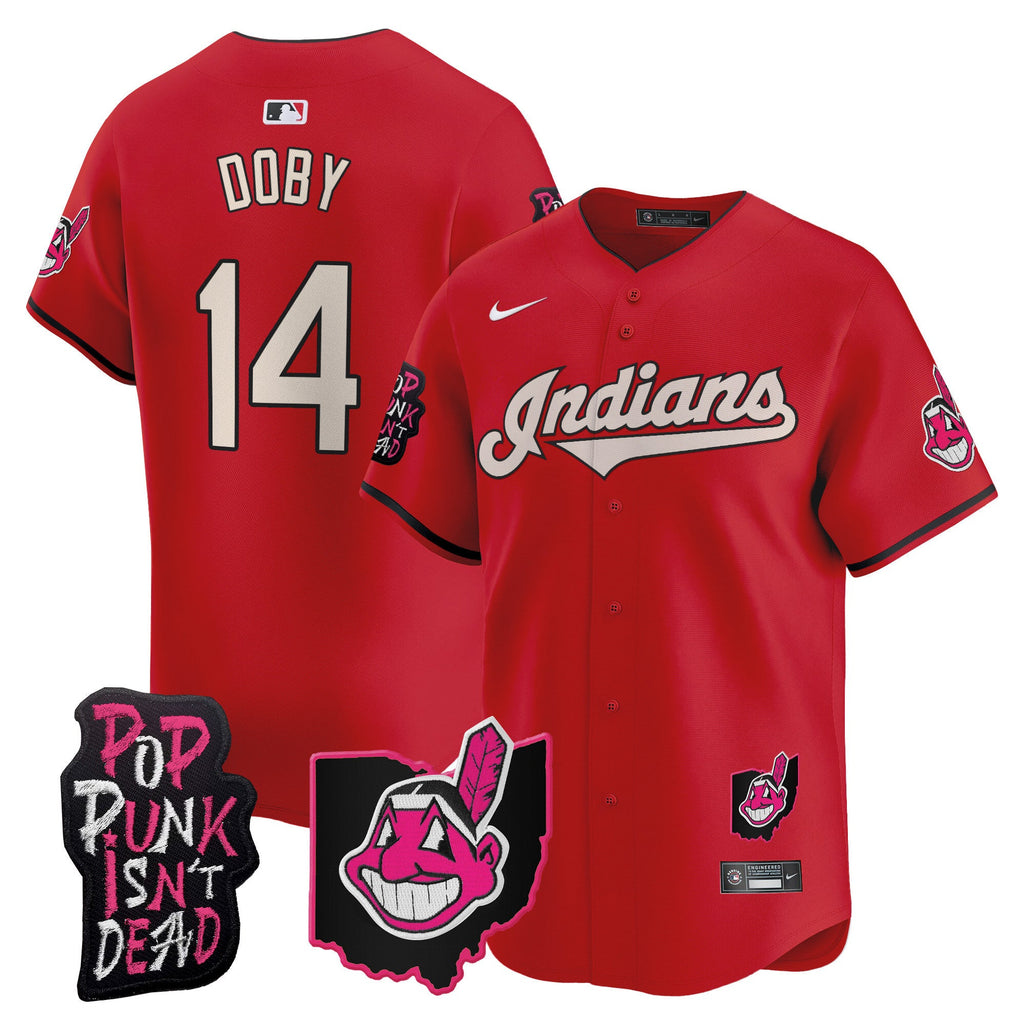 Men’s Cleveland Indians MGK Patch Vapor Premier Limited Jersey