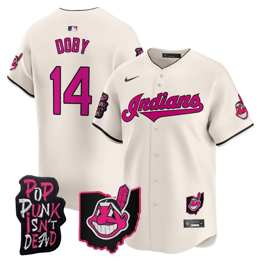 Men’s Cleveland Indians MGK Patch Vapor Premier Limited Jersey
