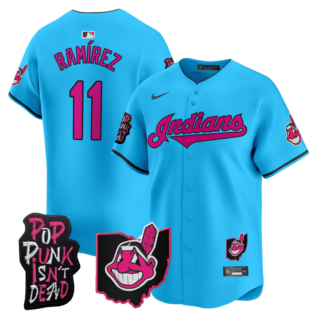 Men’s Cleveland Indians MGK Patch Vapor Premier Limited Jersey