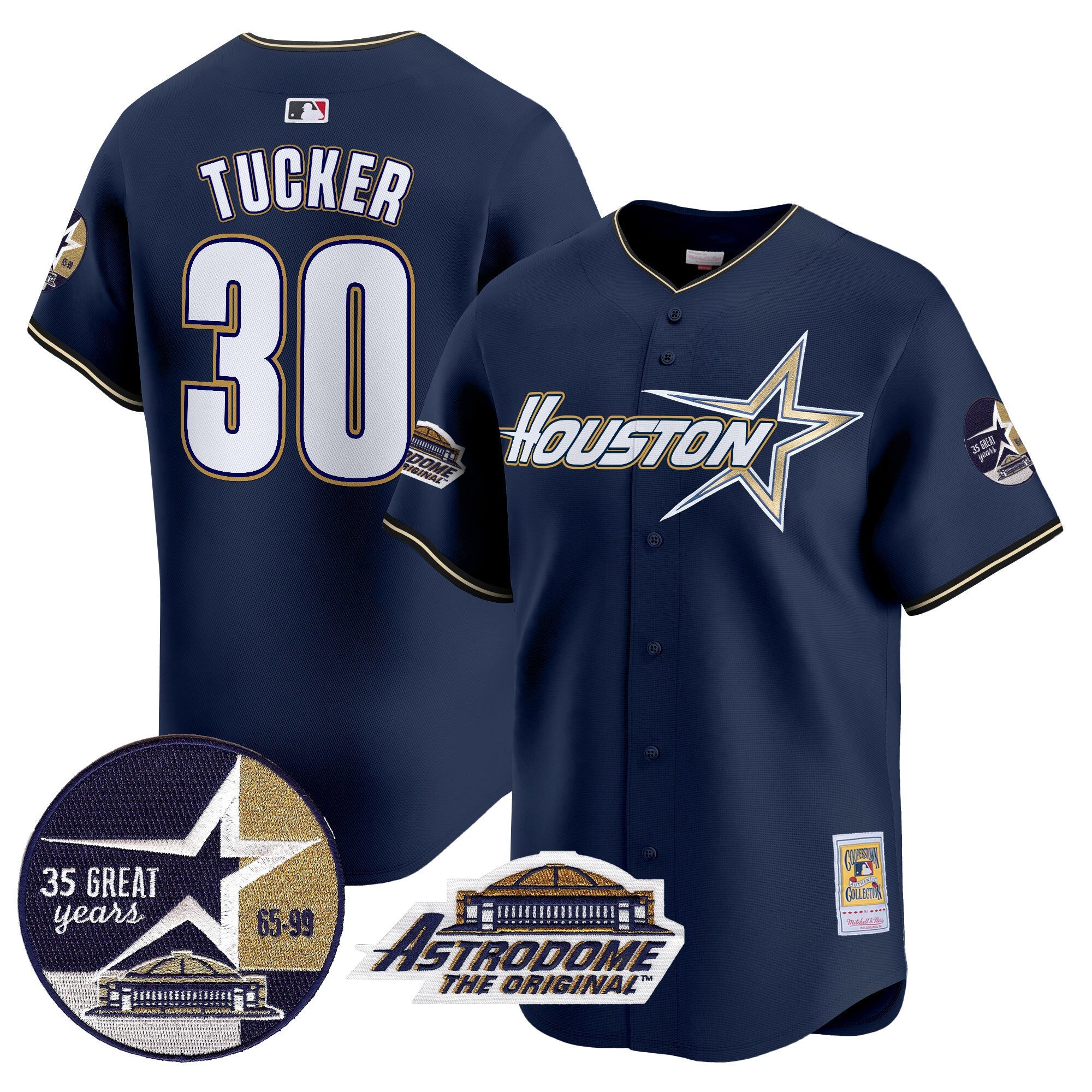 Men’s 1999 Throwback 35th & Astrodome Patch Vapor Premier Limited Jersey V2