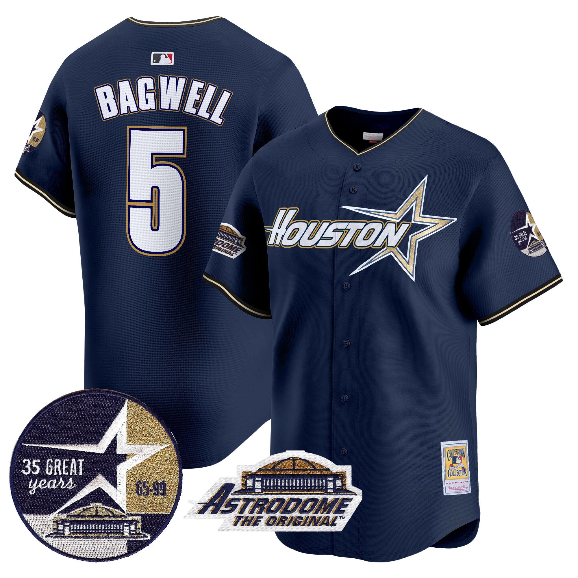Men’s 1999 Throwback 35th & Astrodome Patch Vapor Premier Limited Jersey V2
