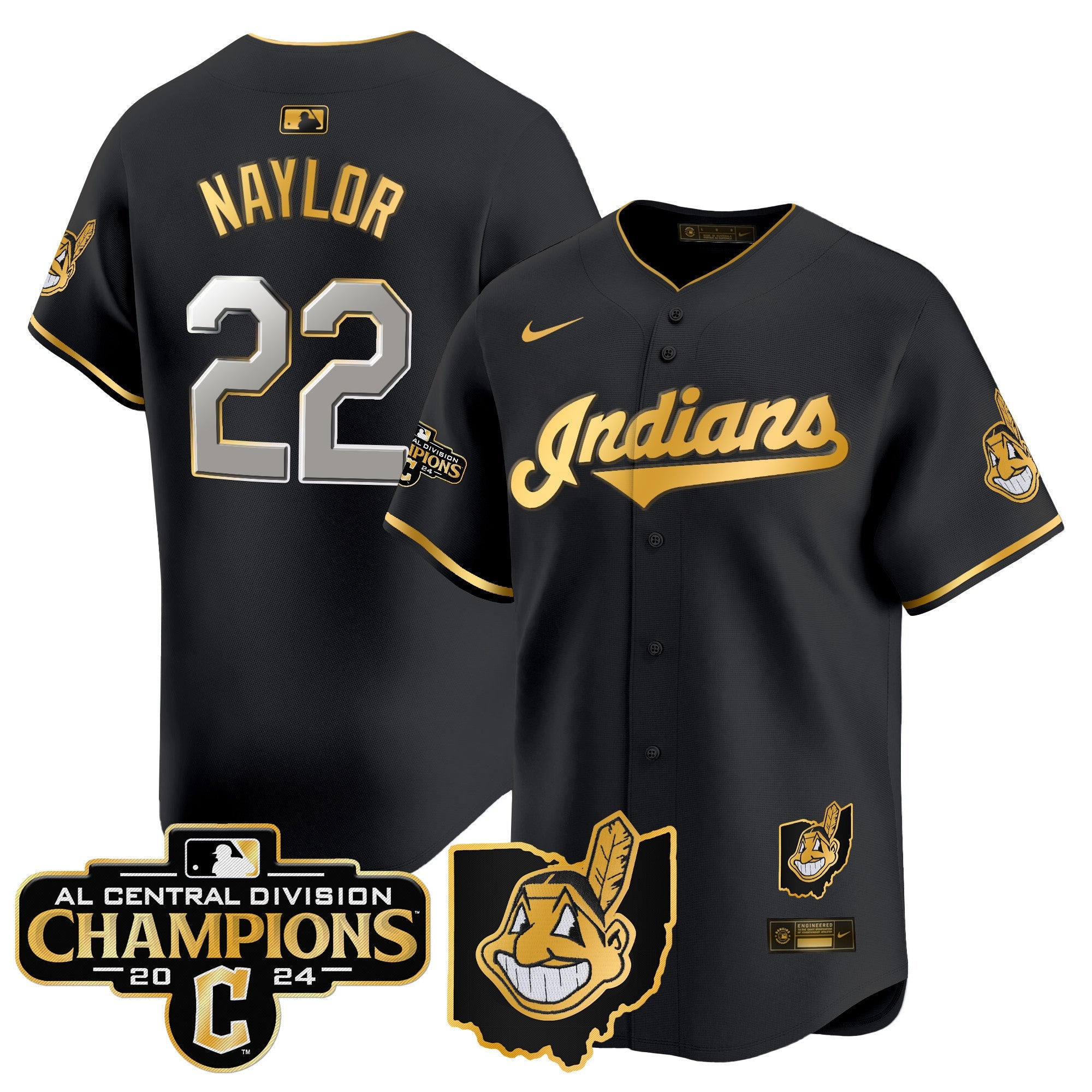 Men’s Cleveland Indians 2024 AL Central Division Champions Vapor Premier Limited Jersey