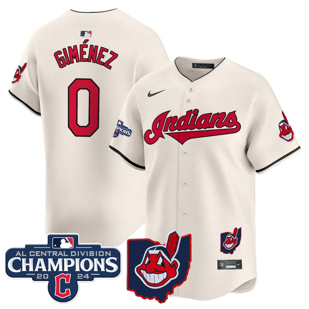 Men’s Cleveland Indians 2024 AL Central Division Champions Vapor Premier Limited Jersey