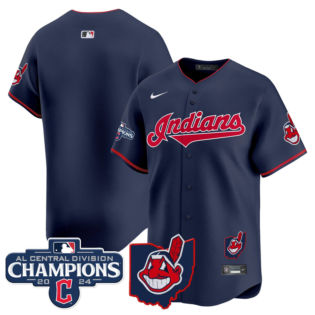 Men’s Cleveland Indians 2024 AL Central Division Champions Vapor Premier Limited Jersey