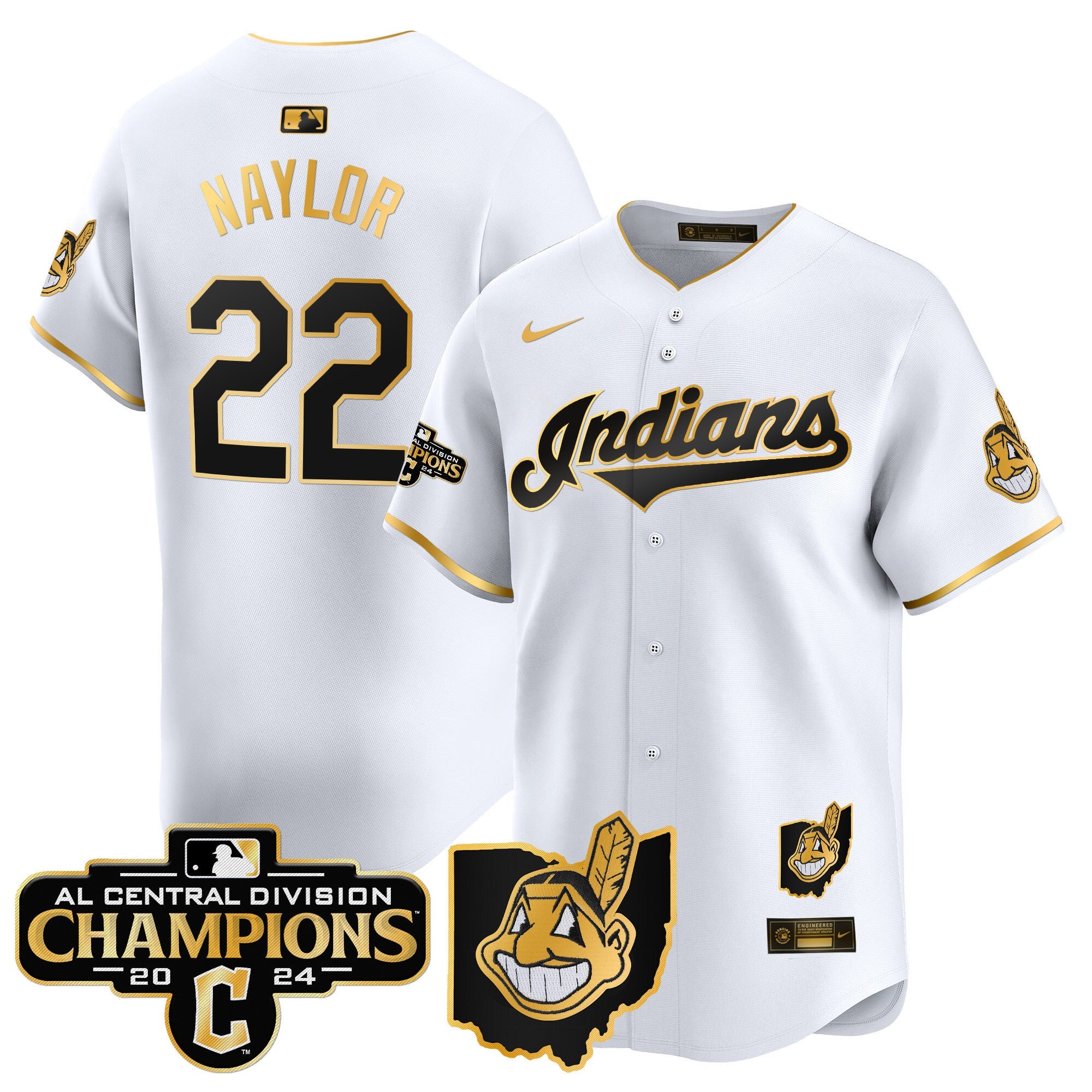 Men’s Cleveland Indians 2024 AL Central Division Champions Vapor Premier Limited Jersey