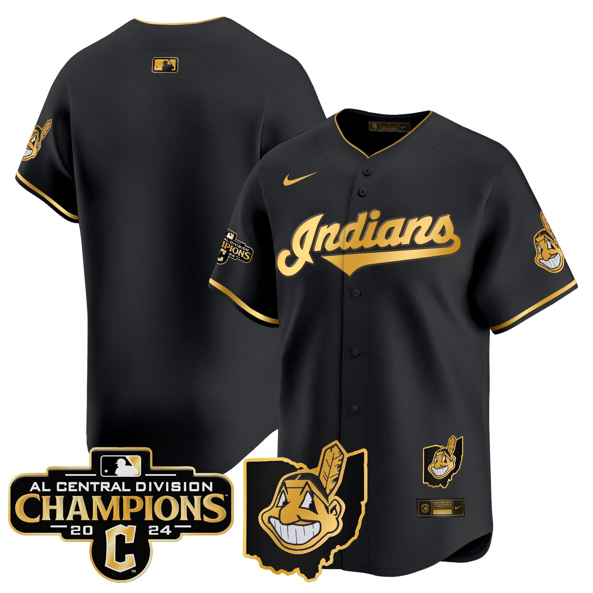 Men’s Cleveland Indians 2024 AL Central Division Champions Vapor Premier Limited Jersey