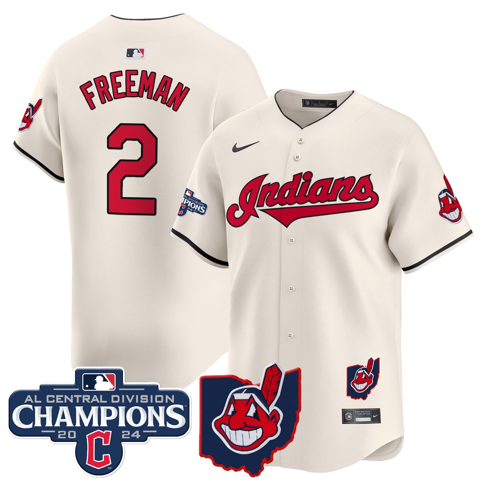 Men’s Cleveland Indians 2024 AL Central Division Champions Vapor Premier Limited Jersey