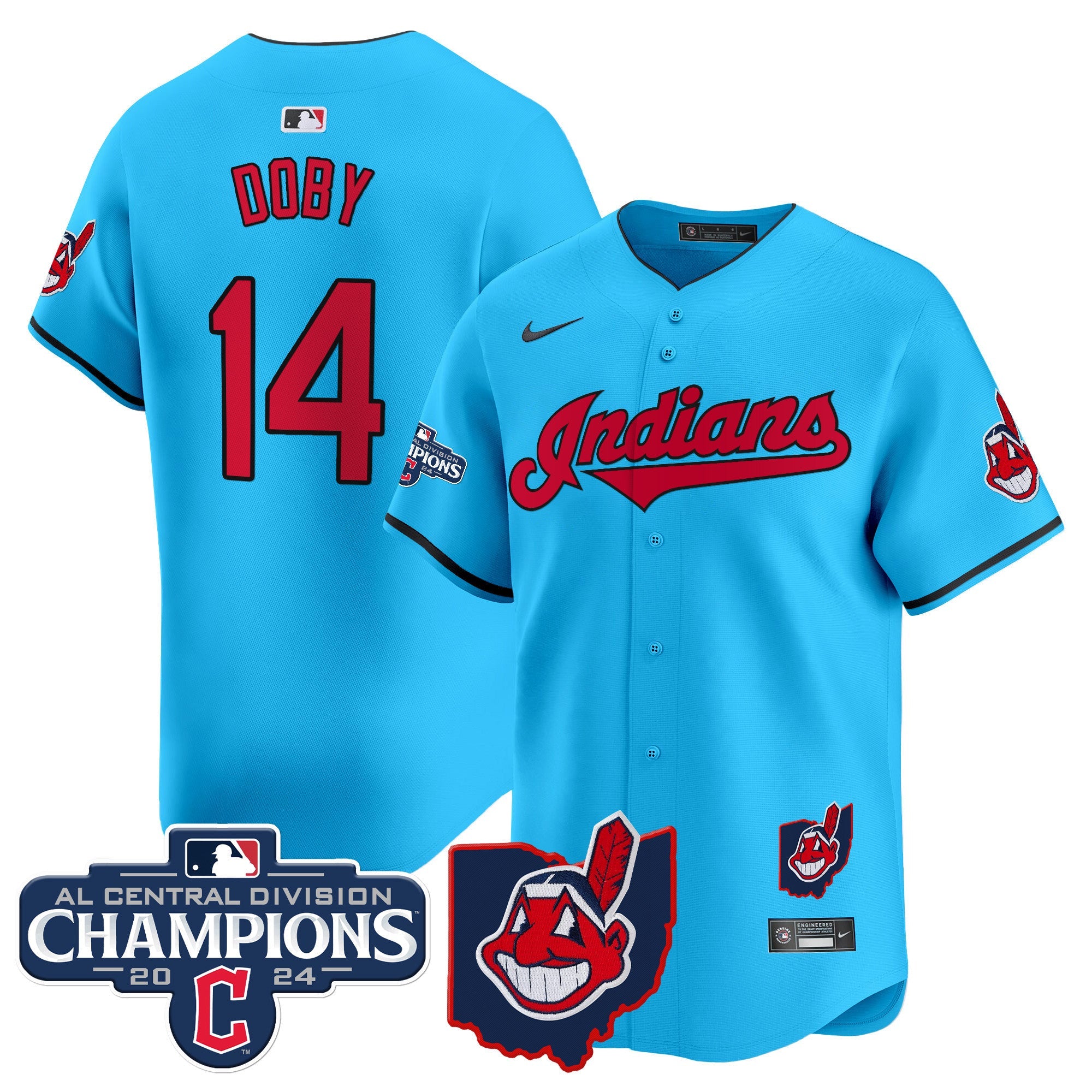 Men’s Cleveland Indians 2024 AL Central Division Champions Vapor Premier Limited Jersey