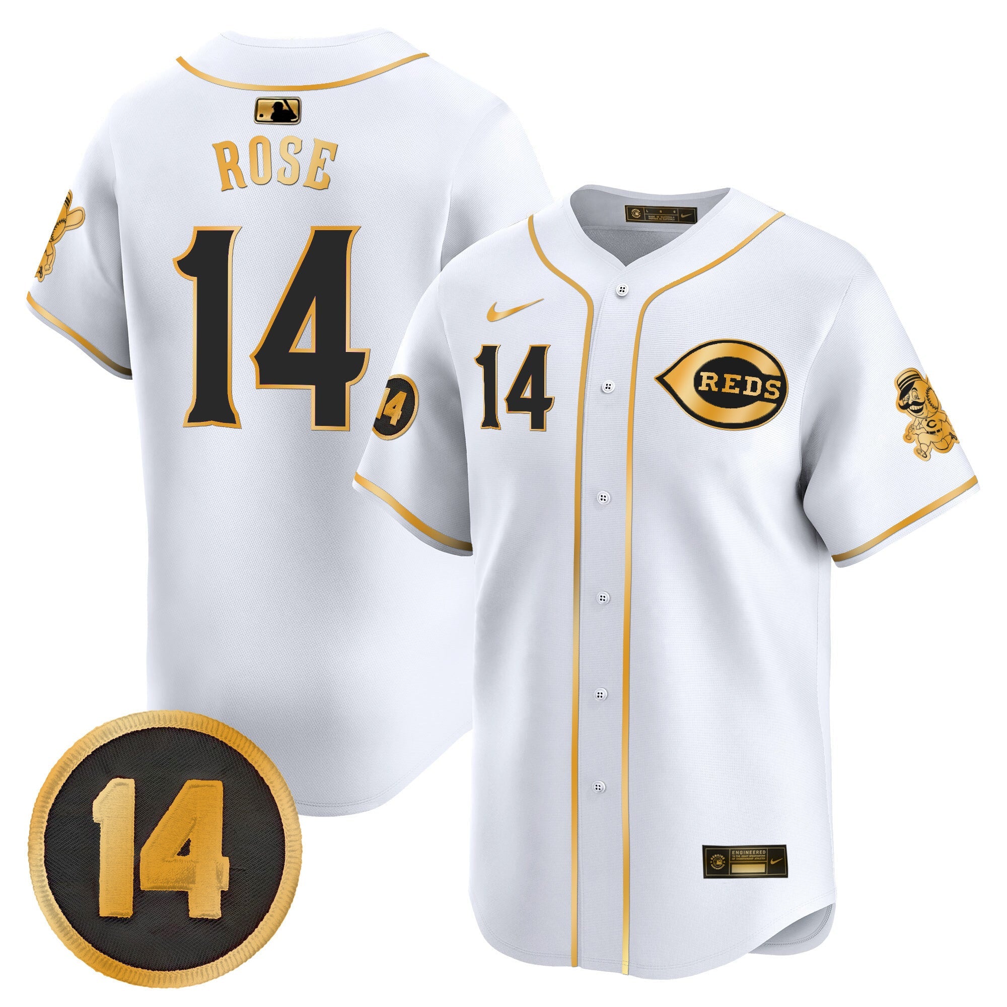Men’s Cincinnati Pete Rose Patch Vapor Premier Limited Jersey