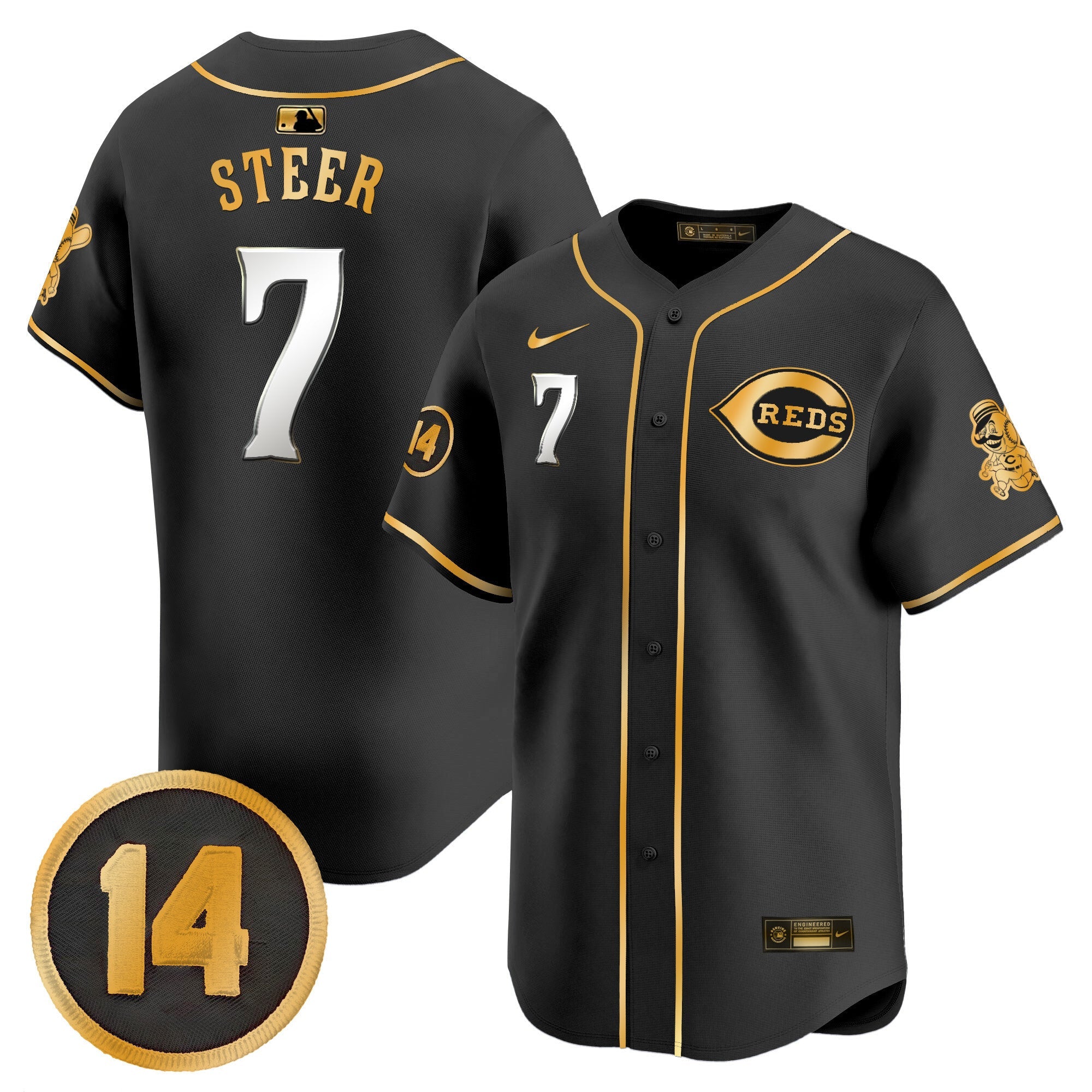 Men’s Cincinnati Pete Rose Patch Vapor Premier Limited Jersey