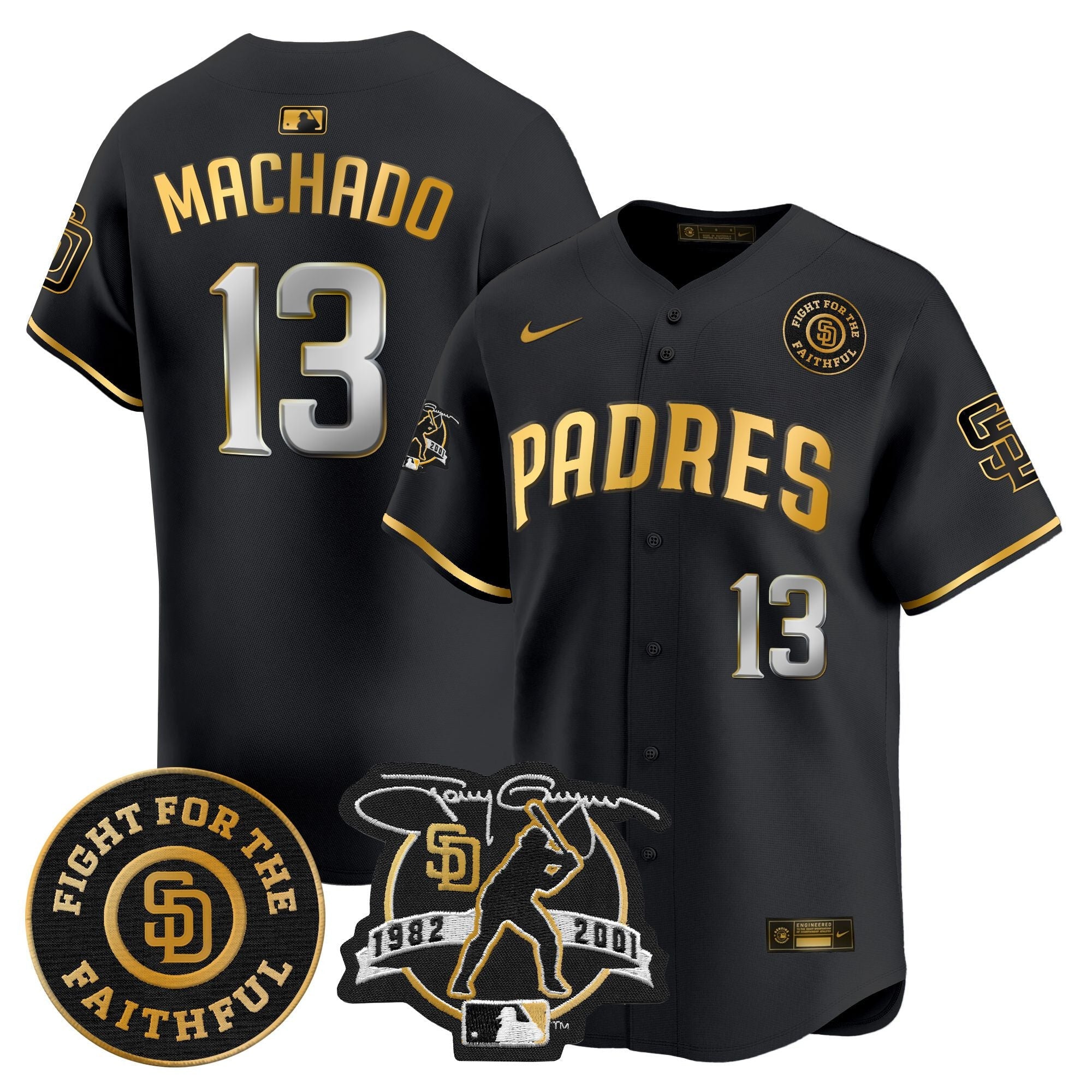 Men’s Tony Gwynn & Faithful Patch Vapor Premier Limited Jersey