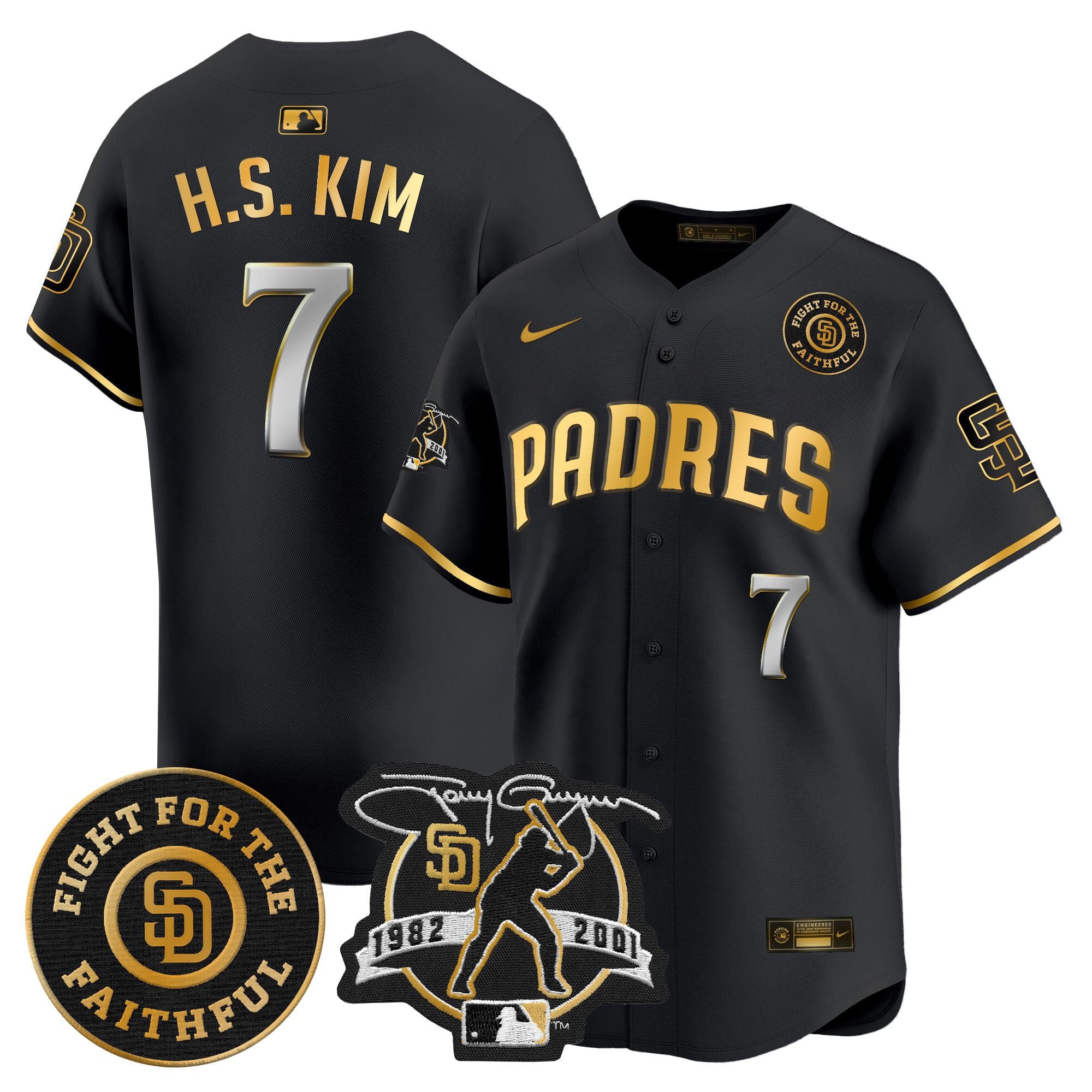 Men’s Tony Gwynn & Faithful Patch Vapor Premier Limited Jersey