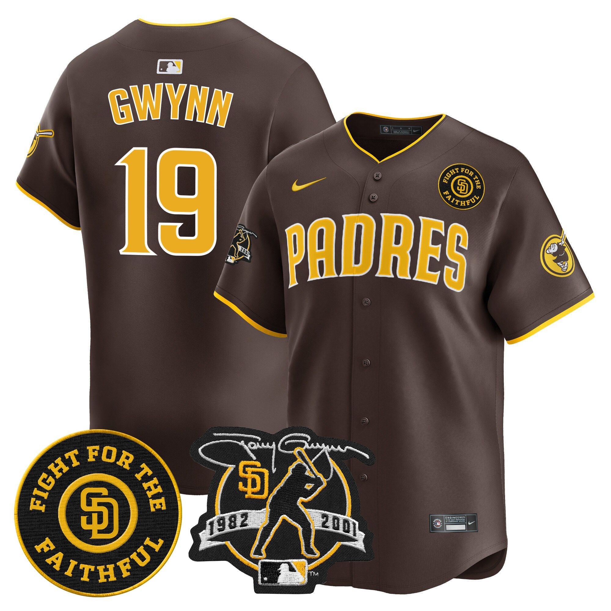 Men’s Tony Gwynn & Faithful Patch Vapor Premier Limited Jersey