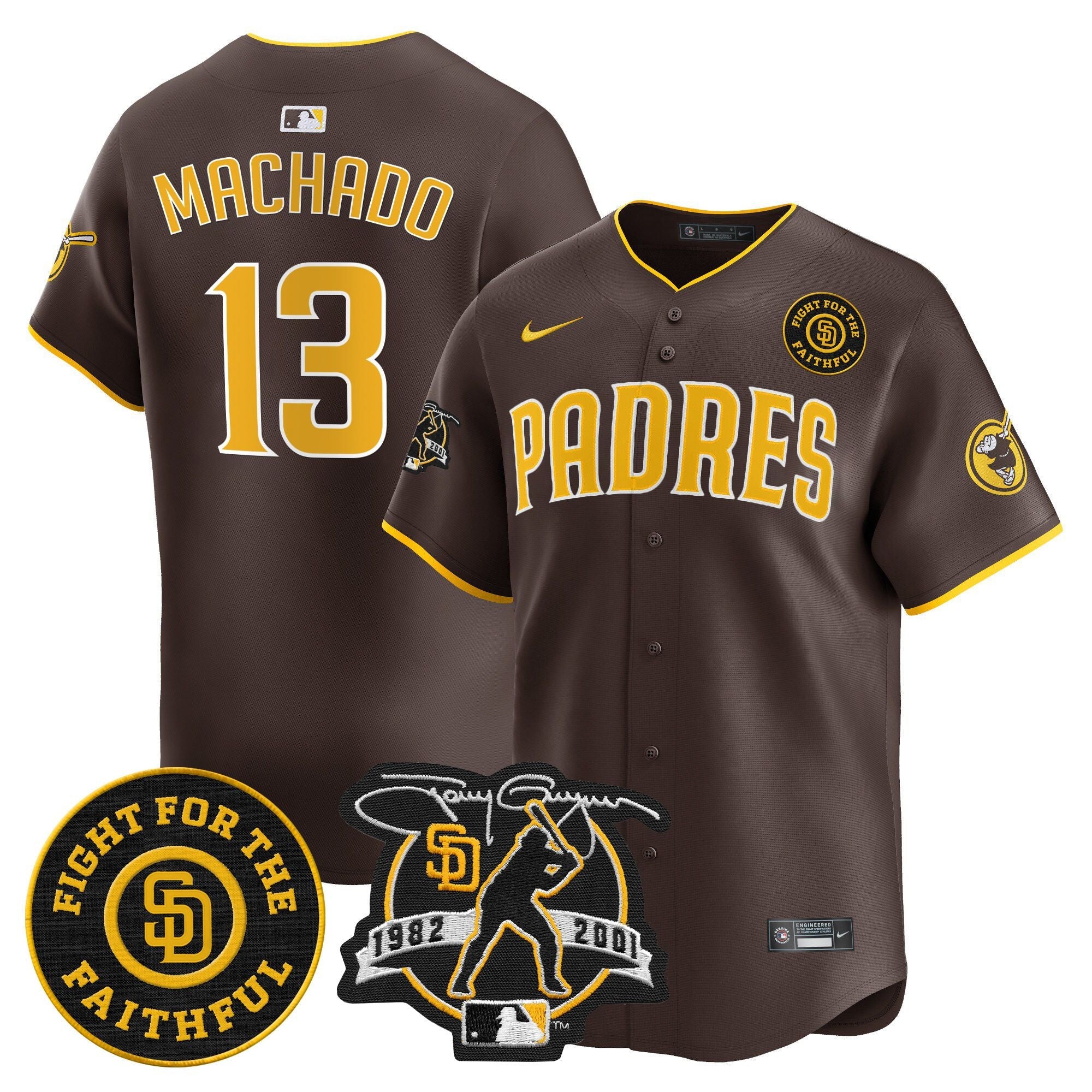 Men’s Tony Gwynn & Faithful Patch Vapor Premier Limited Jersey