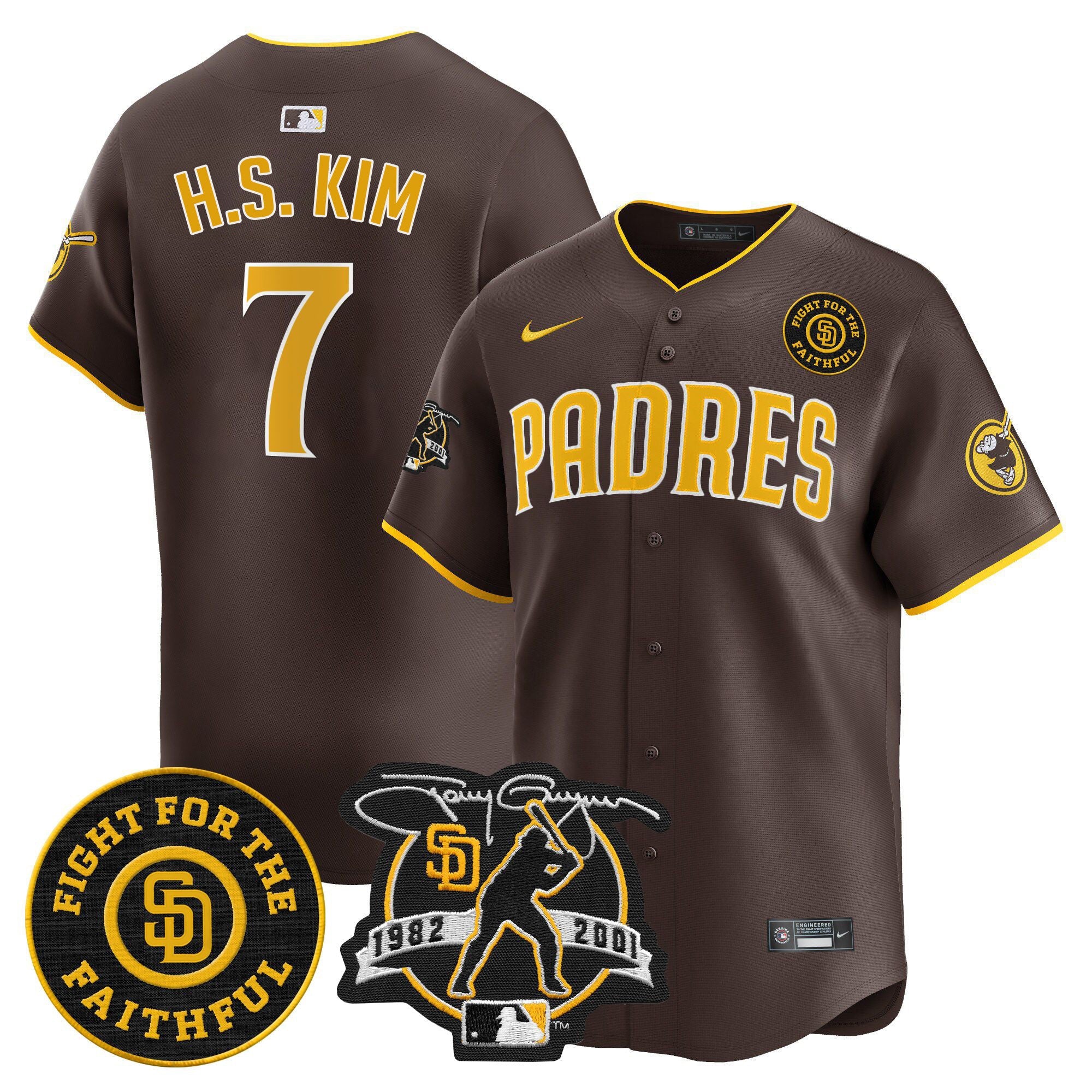 Men’s Tony Gwynn & Faithful Patch Vapor Premier Limited Jersey