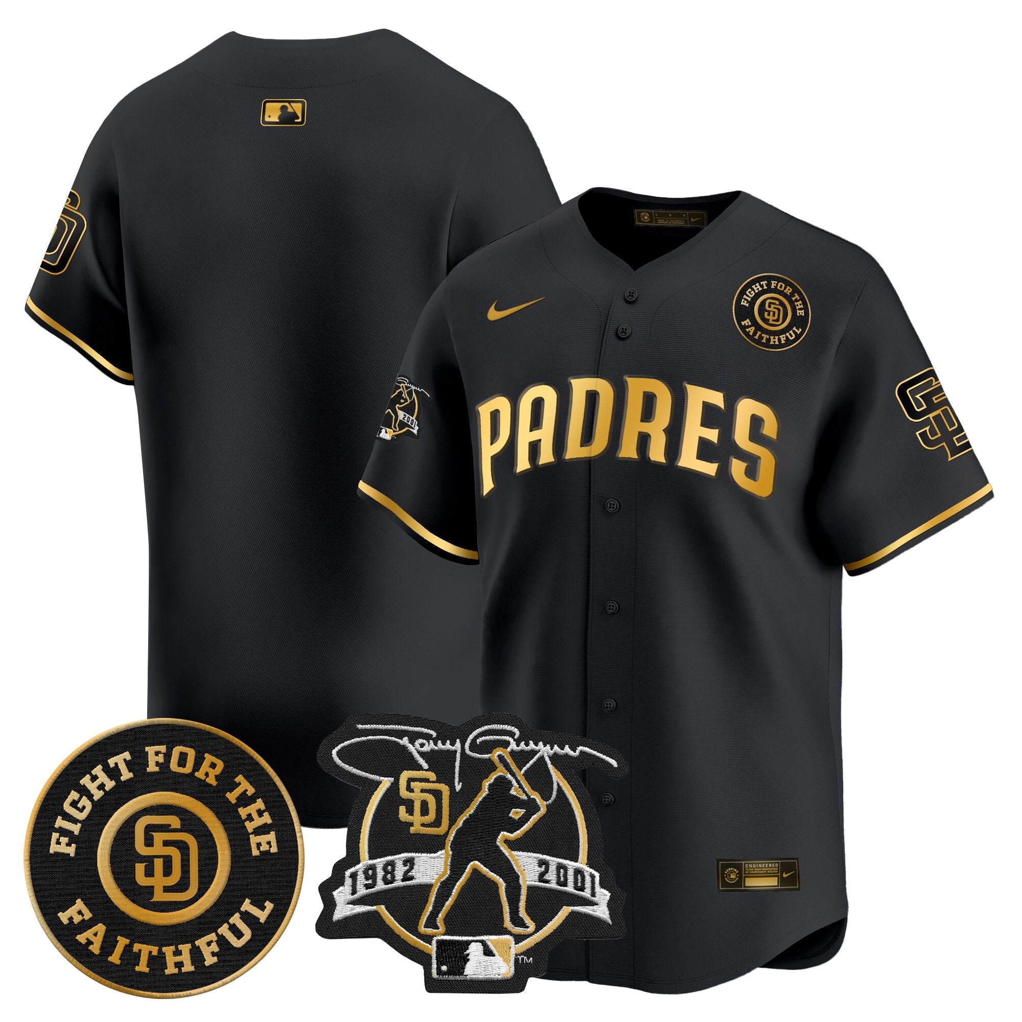 Men’s Tony Gwynn & Faithful Patch Vapor Premier Limited Jersey