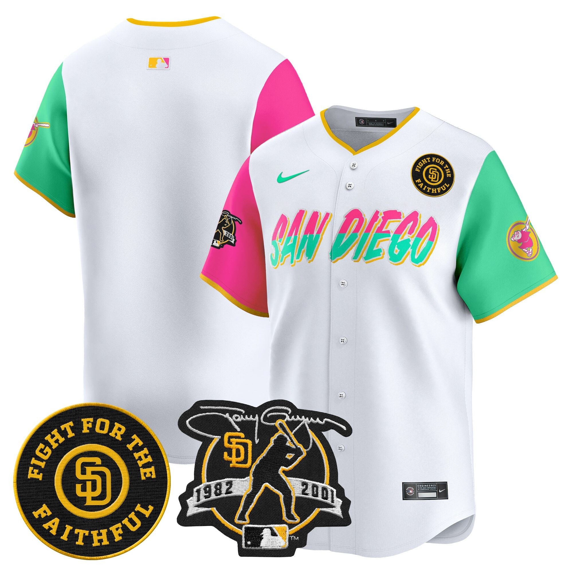 Men’s Tony Gwynn & Faithful Patch Vapor Premier Limited Jersey