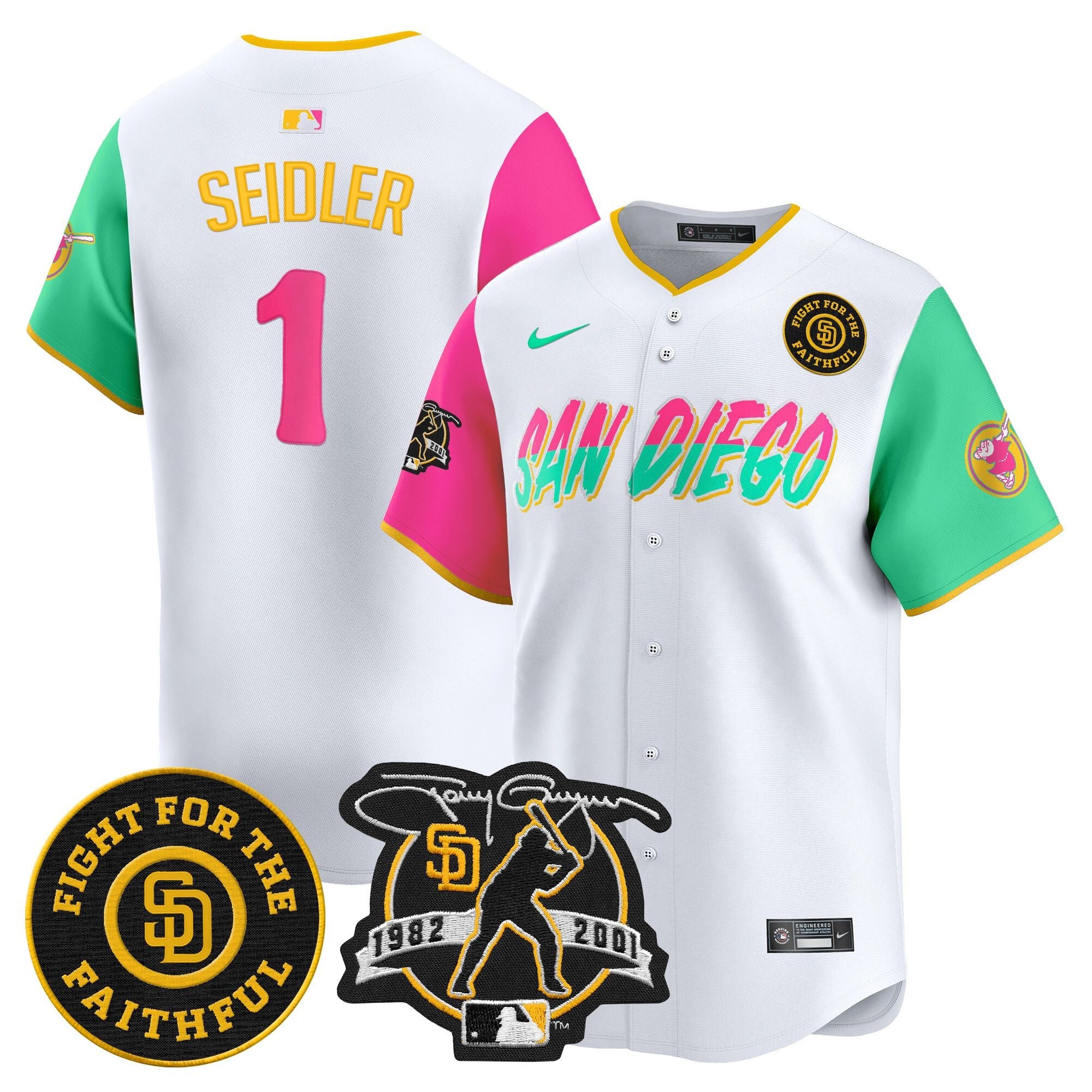 Men’s Tony Gwynn & Faithful Patch Vapor Premier Limited Jersey