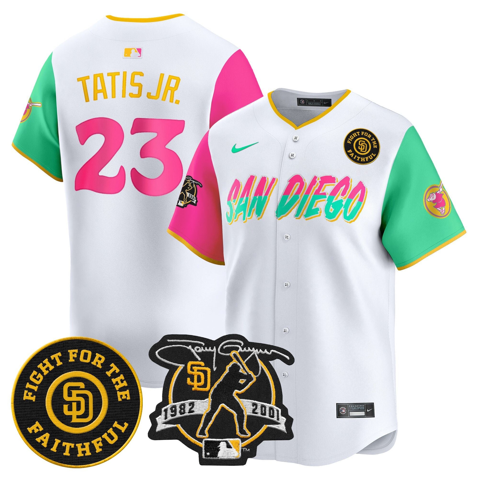 Men’s Tony Gwynn & Faithful Patch Vapor Premier Limited Jersey