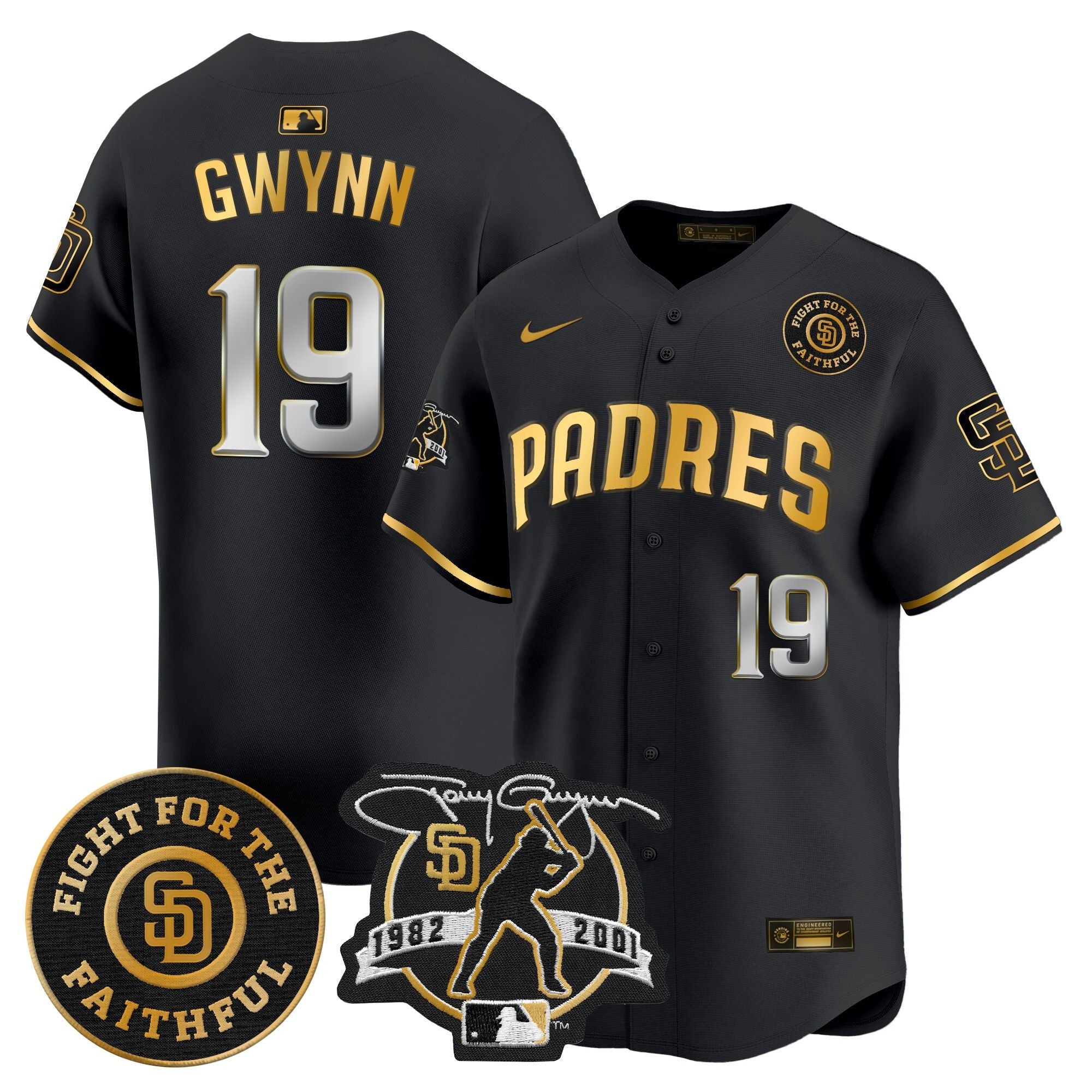 Men’s Tony Gwynn & Faithful Patch Vapor Premier Limited Jersey