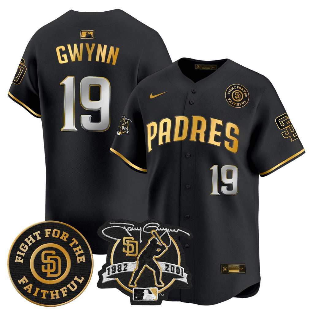 Men’s Tony Gwynn & Faithful Patch Vapor Premier Limited Jersey