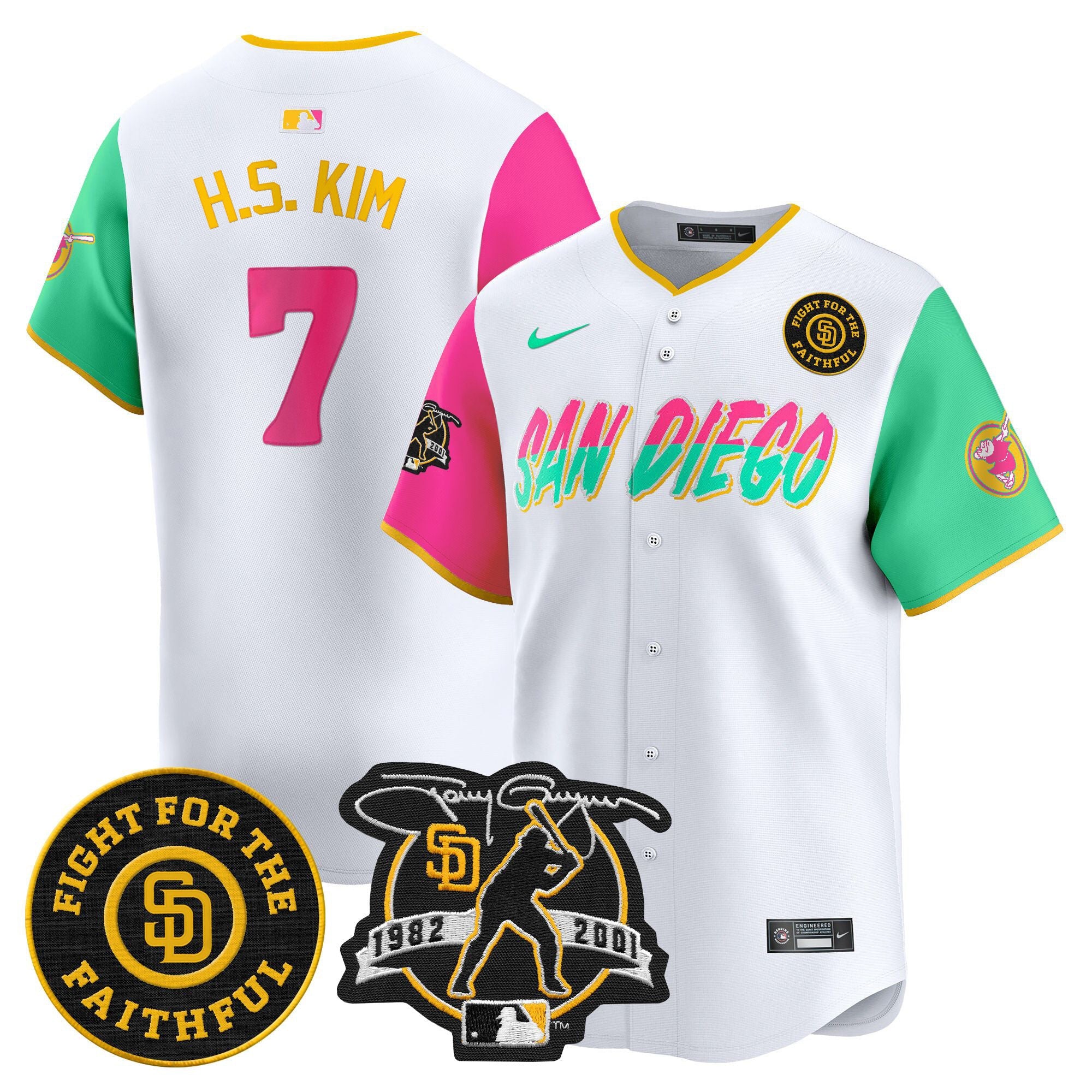 Men’s Tony Gwynn & Faithful Patch Vapor Premier Limited Jersey