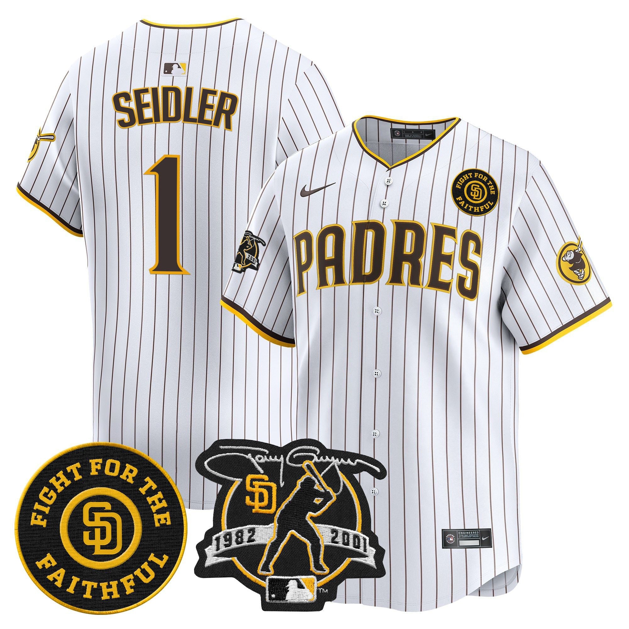 Men’s Tony Gwynn & Faithful Patch Vapor Premier Limited Jersey