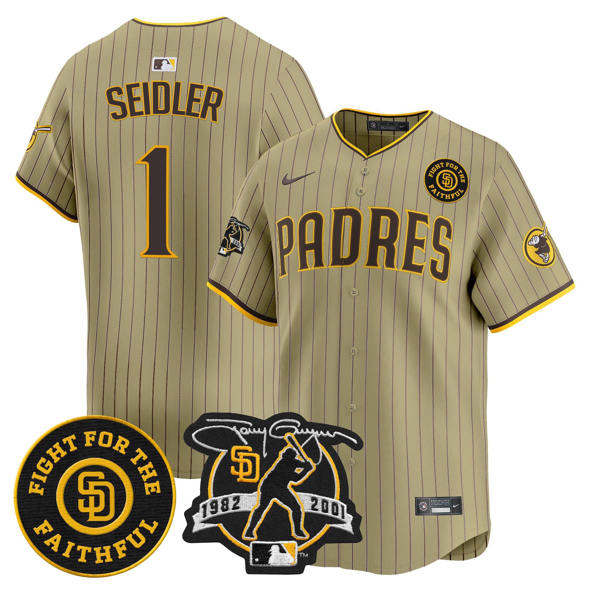 Men’s Tony Gwynn & Faithful Patch Vapor Premier Limited Jersey