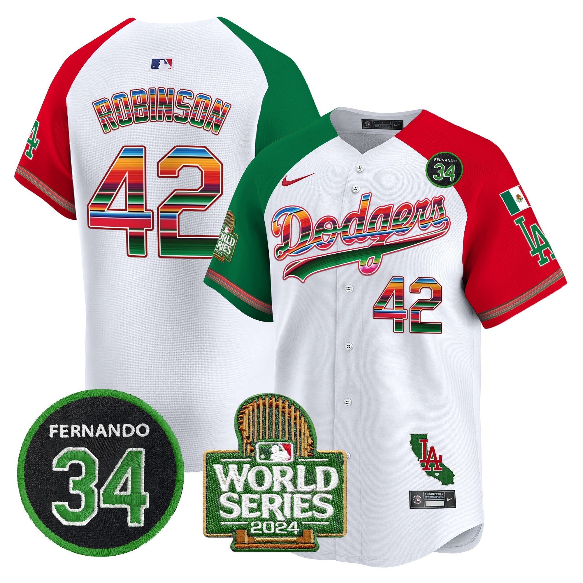 Men’s Mexico Fernando Memorial & 2024 World Series Patch Vapor Premier Limited Jersey