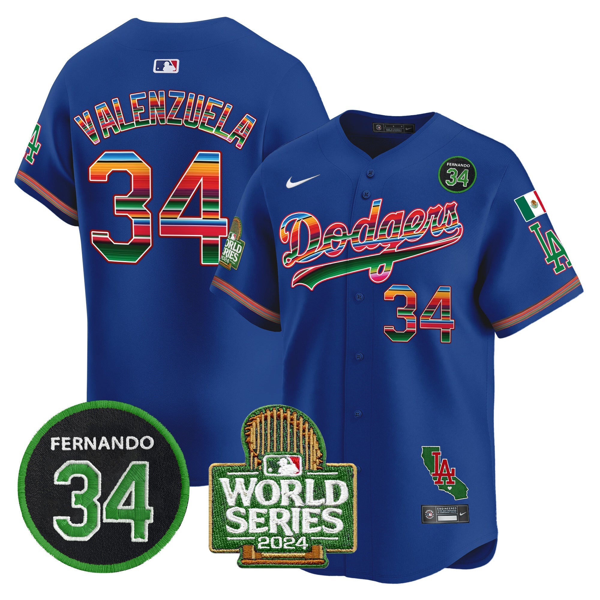 Men’s Mexico Fernando Memorial & 2024 World Series Patch Vapor Premier Limited Jersey