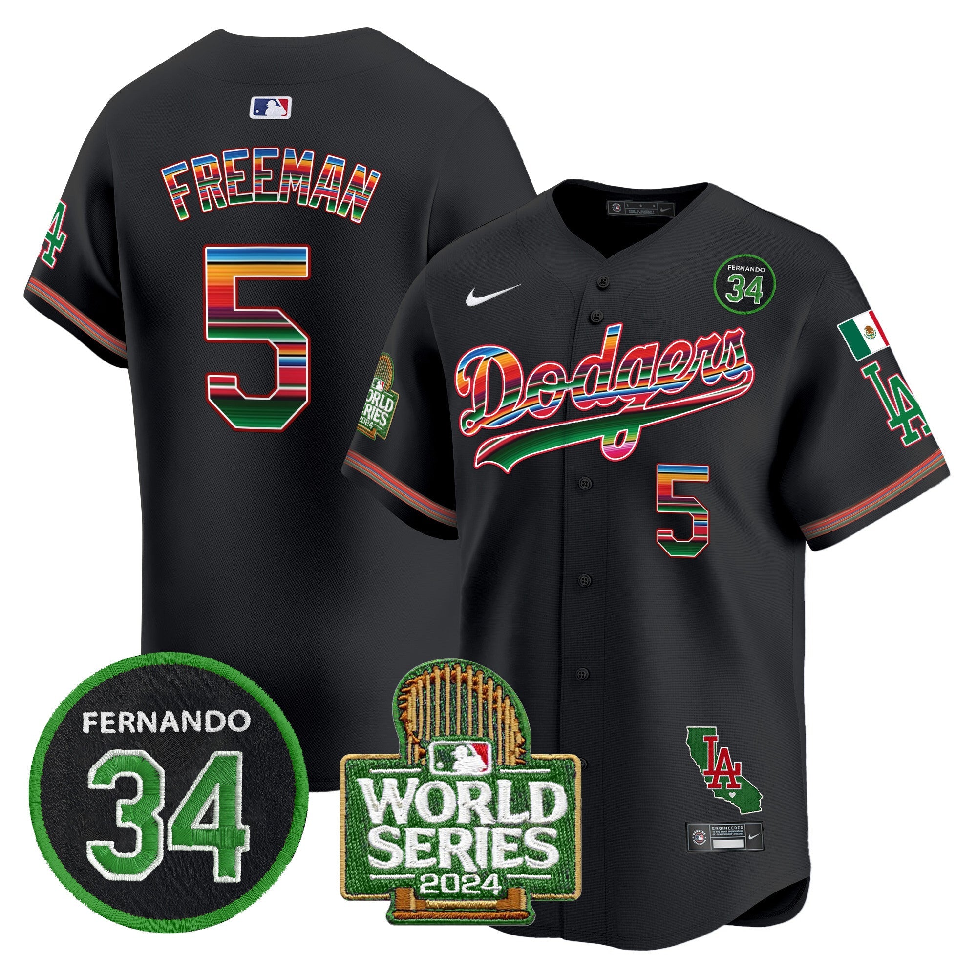 Men’s Mexico Fernando Memorial & 2024 World Series Patch Vapor Premier Limited Jersey