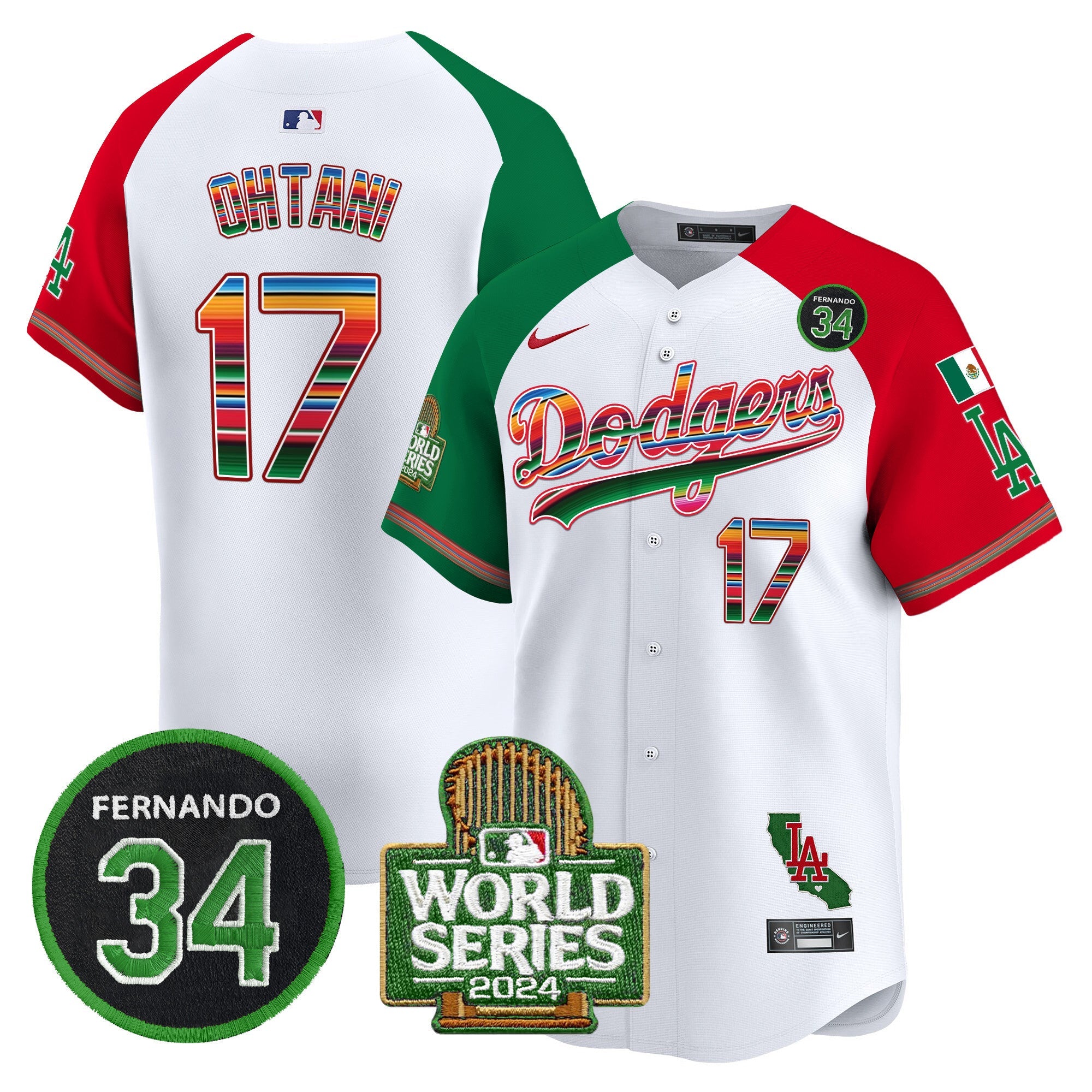 Men’s Mexico Fernando Memorial & 2024 World Series Patch Vapor Premier Limited Jersey