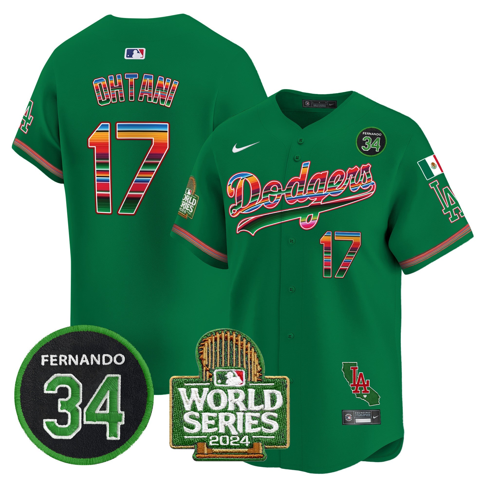 Men’s Mexico Fernando Memorial & 2024 World Series Patch Vapor Premier Limited Jersey