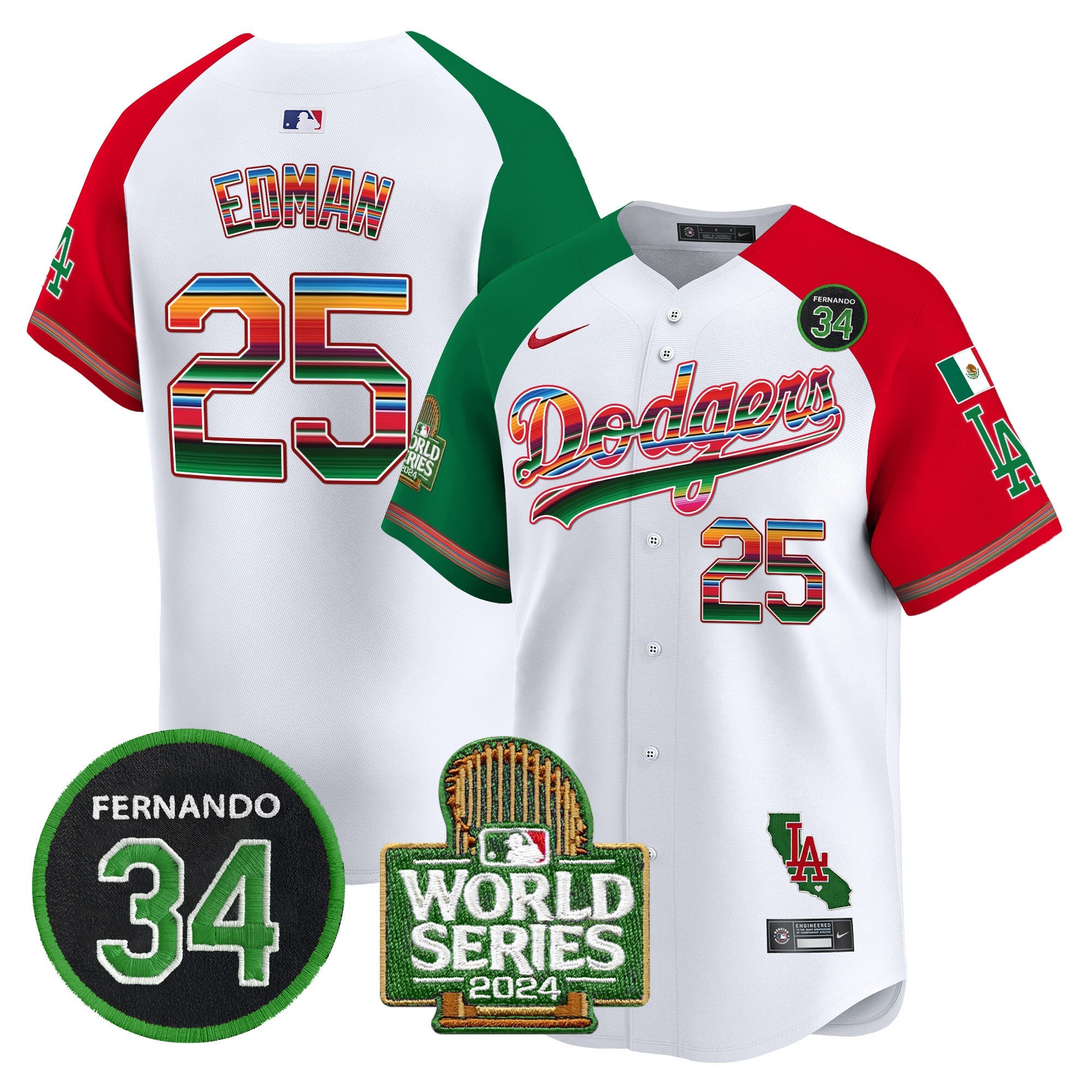 Men’s Mexico Fernando Memorial & 2024 World Series Patch Vapor Premier Limited Jersey