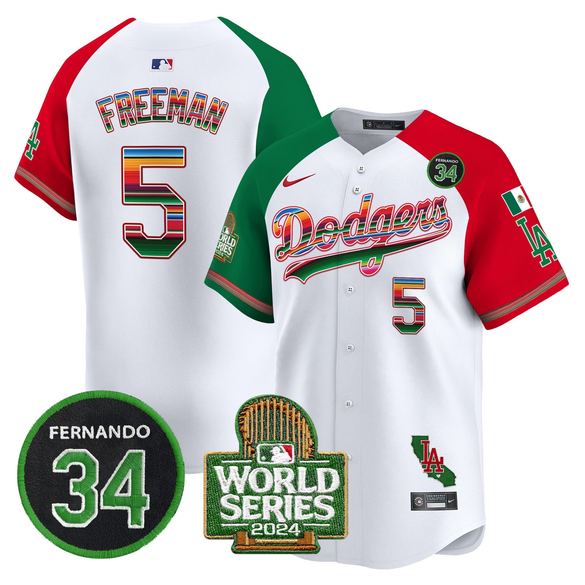 Men’s Mexico Fernando Memorial & 2024 World Series Patch Vapor Premier Limited Jersey