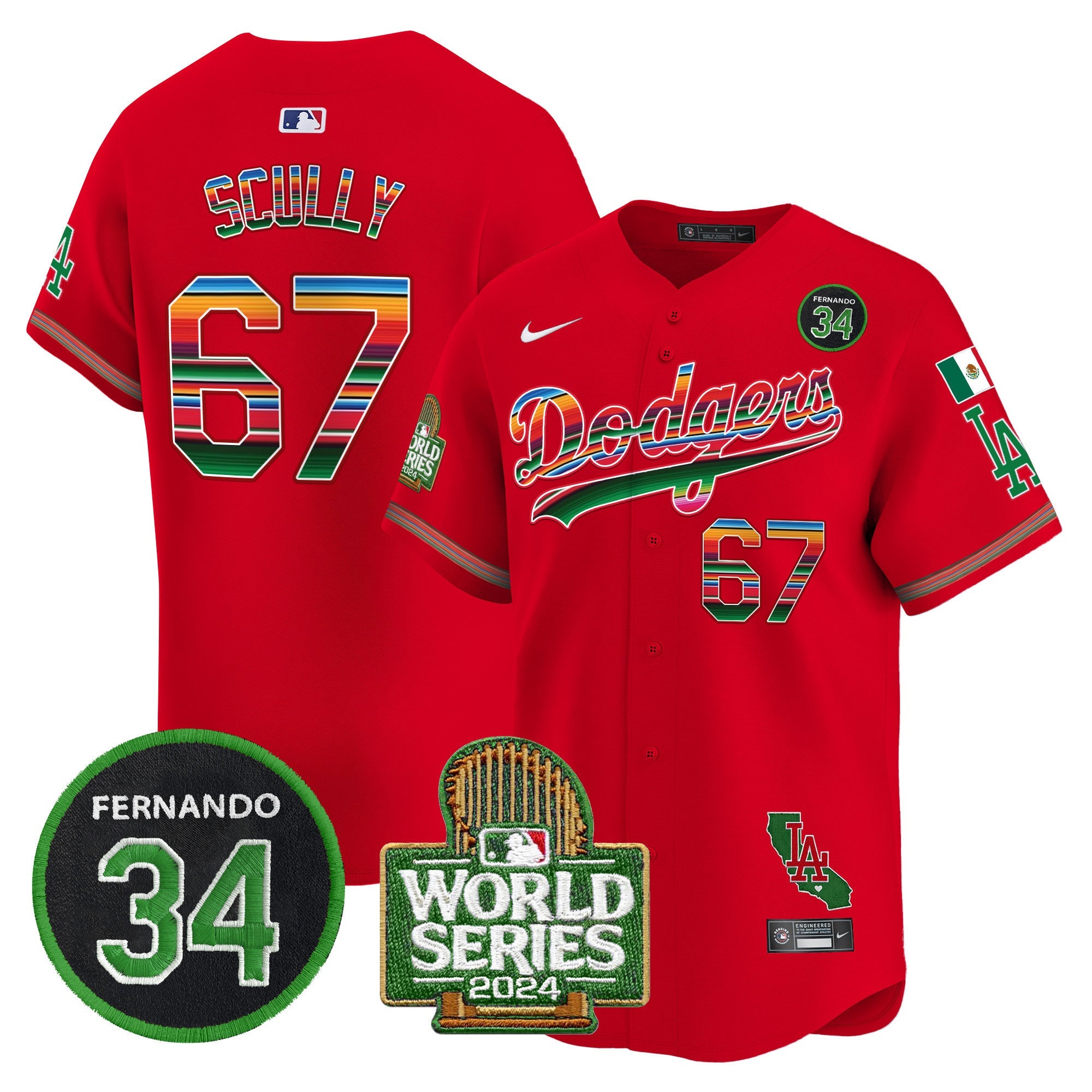 Men’s Mexico Fernando Memorial & 2024 World Series Patch Vapor Premier Limited Jersey