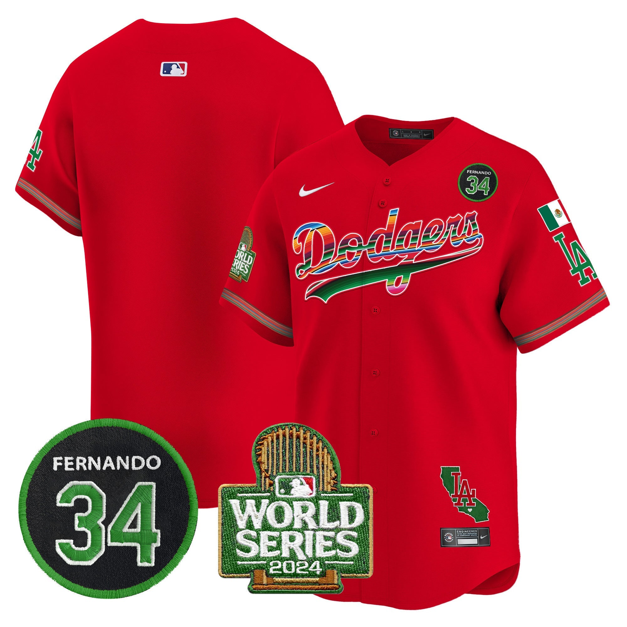 Men’s Mexico Fernando Memorial & 2024 World Series Patch Vapor Premier Limited Jersey
