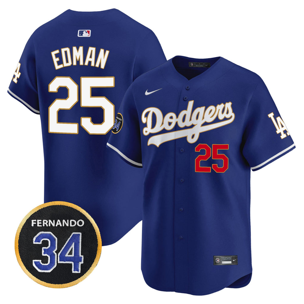Men’s Fernando Valenzuela Memorial Patch Vapor Premier Limited Jersey