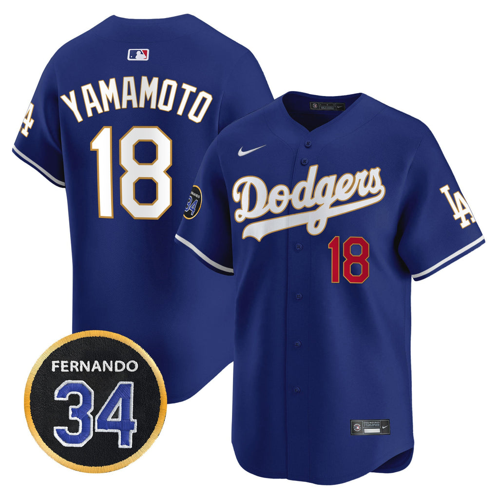 Men’s Fernando Valenzuela Memorial Patch Vapor Premier Limited Jersey