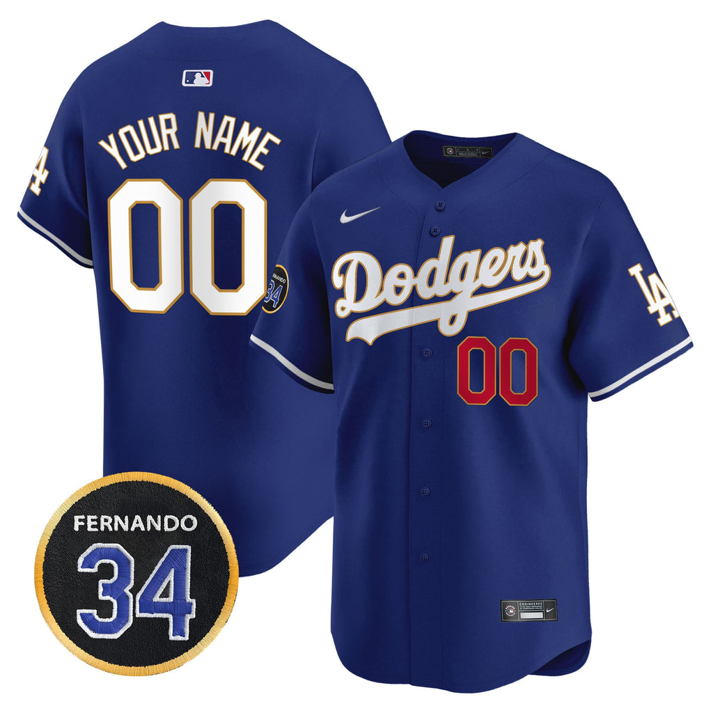 Fernando Valenzuela Memorial Patch Vapor Premier Limited Custom Jersey