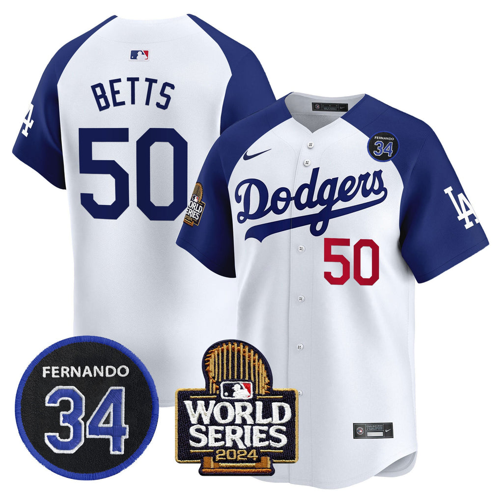 Men’s Fernando Valenzuela & 2024 World Series Patch Vapor Premier Limited Jersey V2