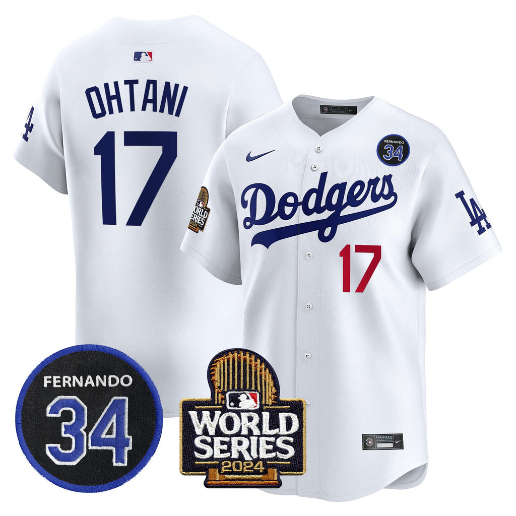 Men’s Fernando Valenzuela & 2024 World Series Patch Vapor Premier Limited Jersey V2