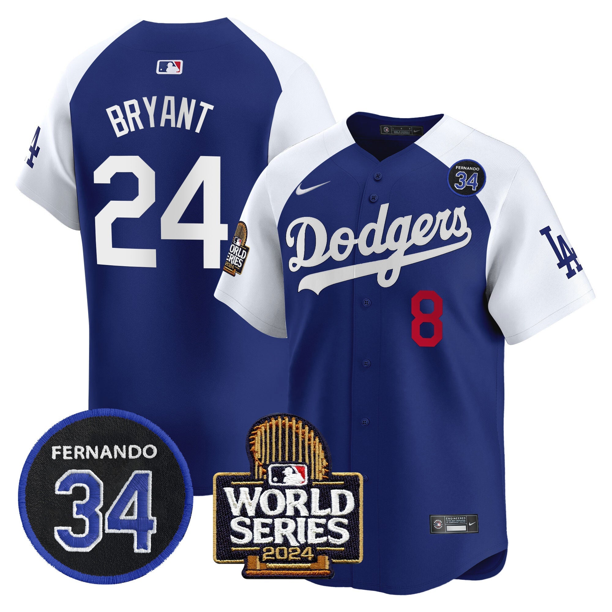Men’s Fernando Valenzuela & 2024 World Series Patch Vapor Premier Limited Jersey V2