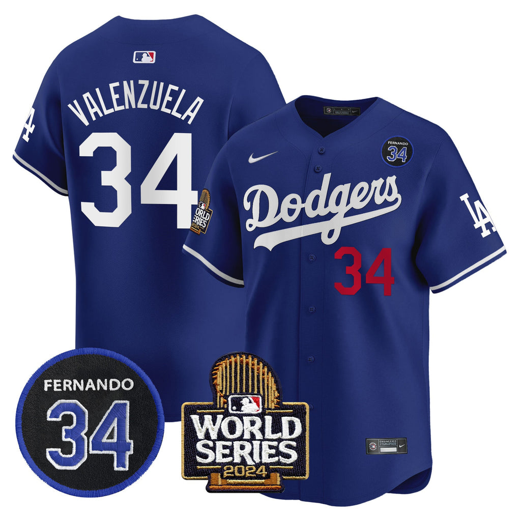 Men’s Fernando Valenzuela & 2024 World Series Patch Vapor Premier Limited Jersey V2