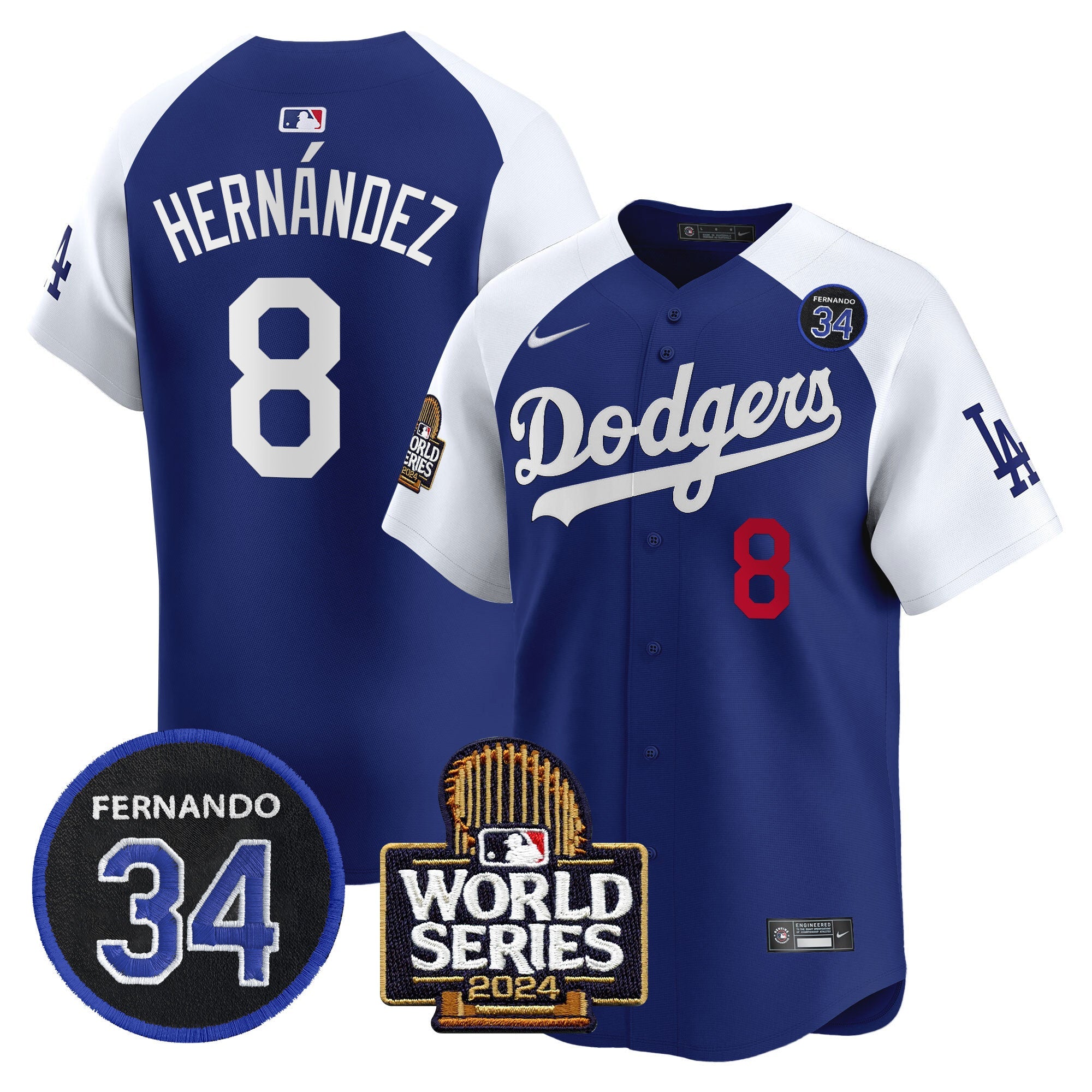 Men’s Fernando Valenzuela & 2024 World Series Patch Vapor Premier Limited Jersey V2