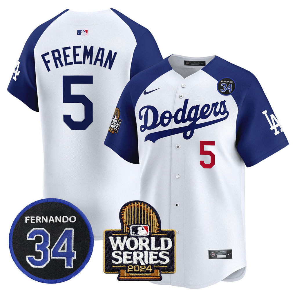 Men’s Fernando Valenzuela & 2024 World Series Patch Vapor Premier Limited Jersey V2
