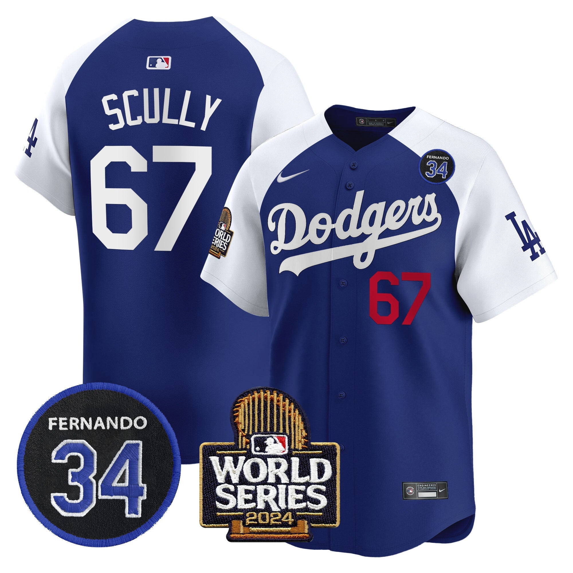 Men’s Fernando Valenzuela & 2024 World Series Patch Vapor Premier Limited Jersey V2