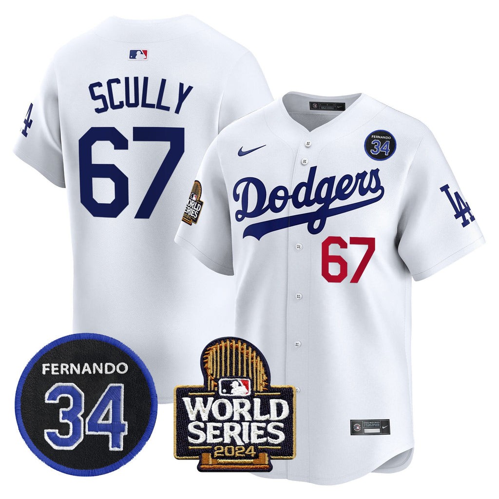 Men’s Fernando Valenzuela & 2024 World Series Patch Vapor Premier Limited Jersey V2